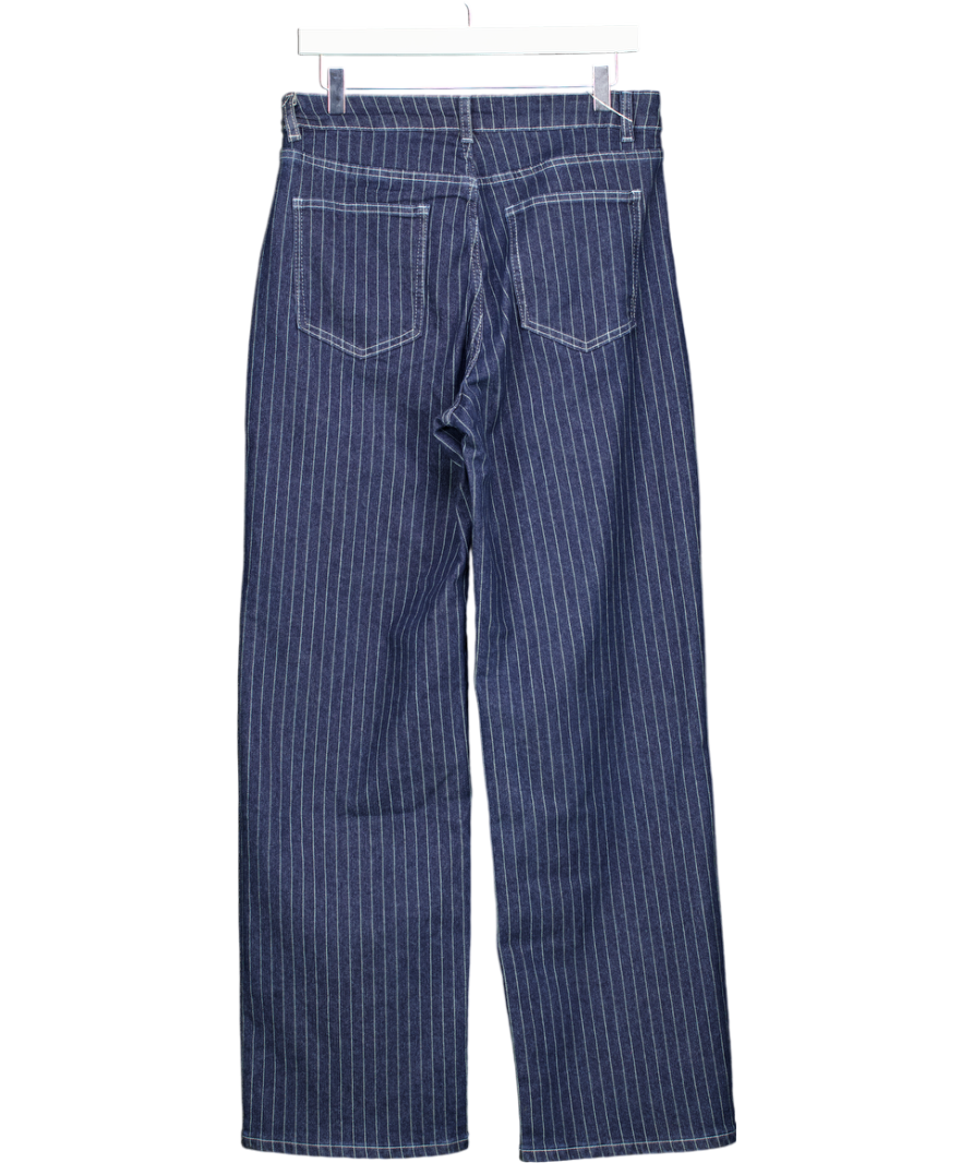 Missguided Blue Pinstripe Denim Wide Leg High Rise Jeans W29