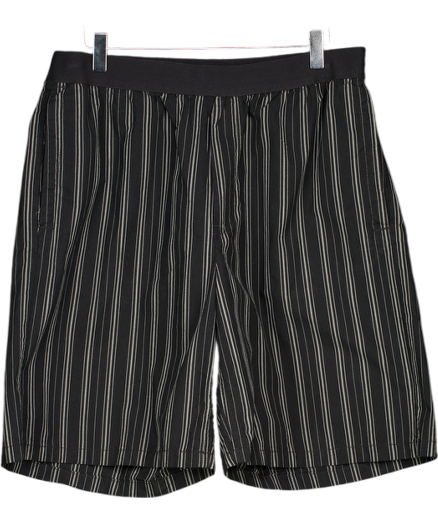 WEEKDAY Loose Fit Shorts In Black Stripe UK M