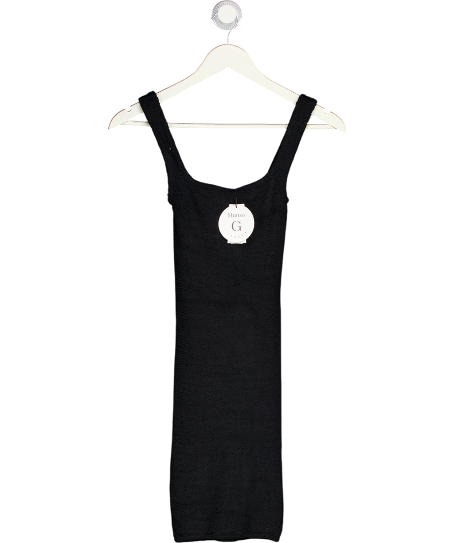 HUNZA G Black Original Square Neck Tank Dress One Size
