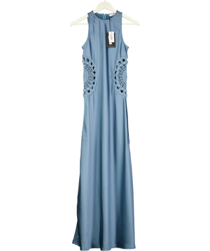 4th & Reckless Blue Aver Satin Maxi Dress UK 8