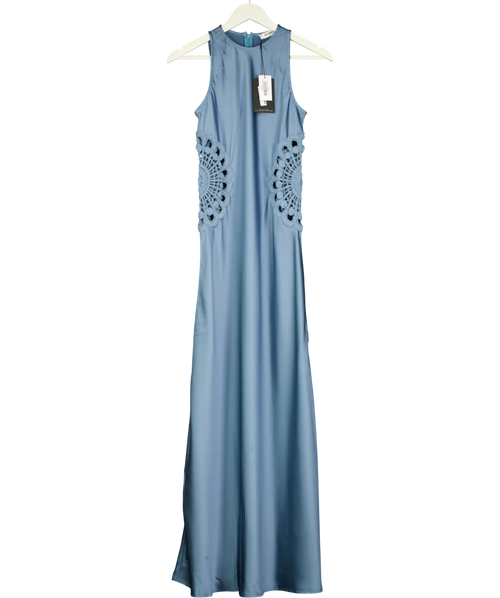 4th & Reckless Blue Aver Satin Maxi Dress UK 8