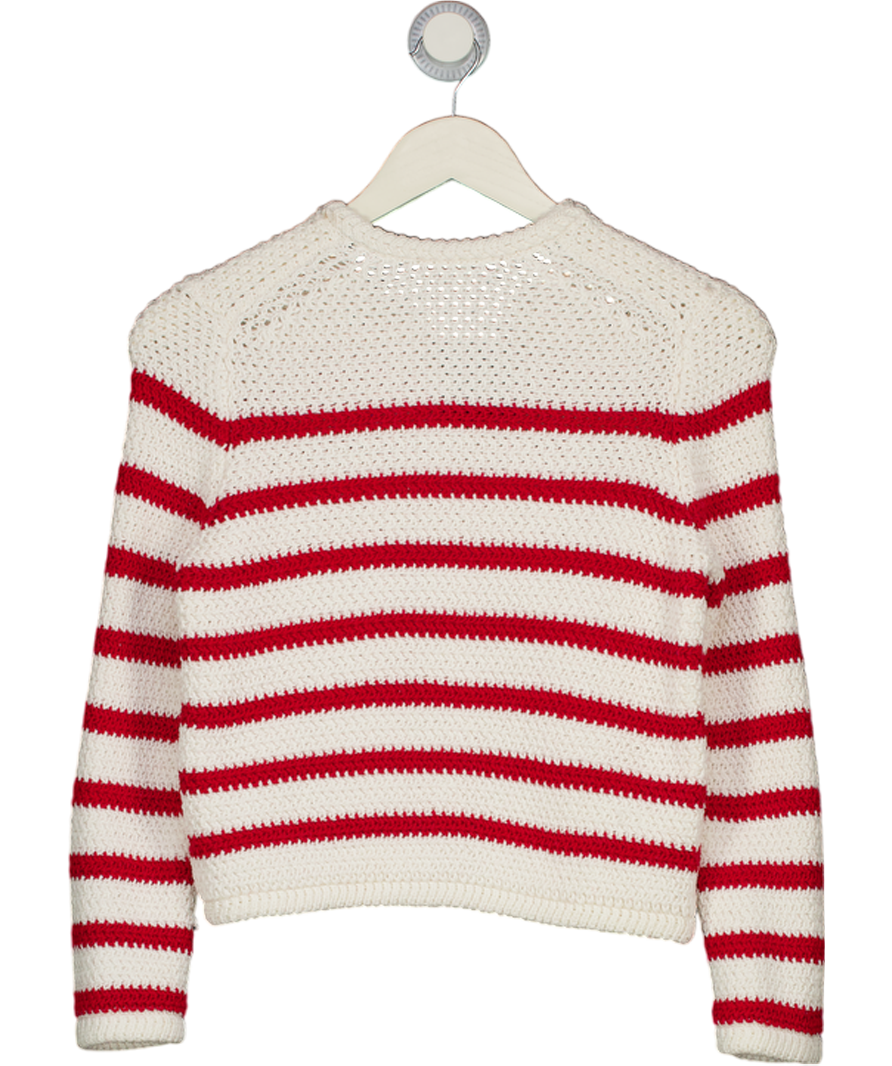 ME + EM Red / White Cotton Breton Cardigan UK XXS