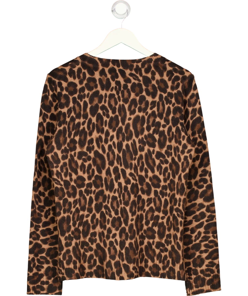 WYSE LONDON Brown Wool / Cashmere Blend Crew Neck Jumper UK M