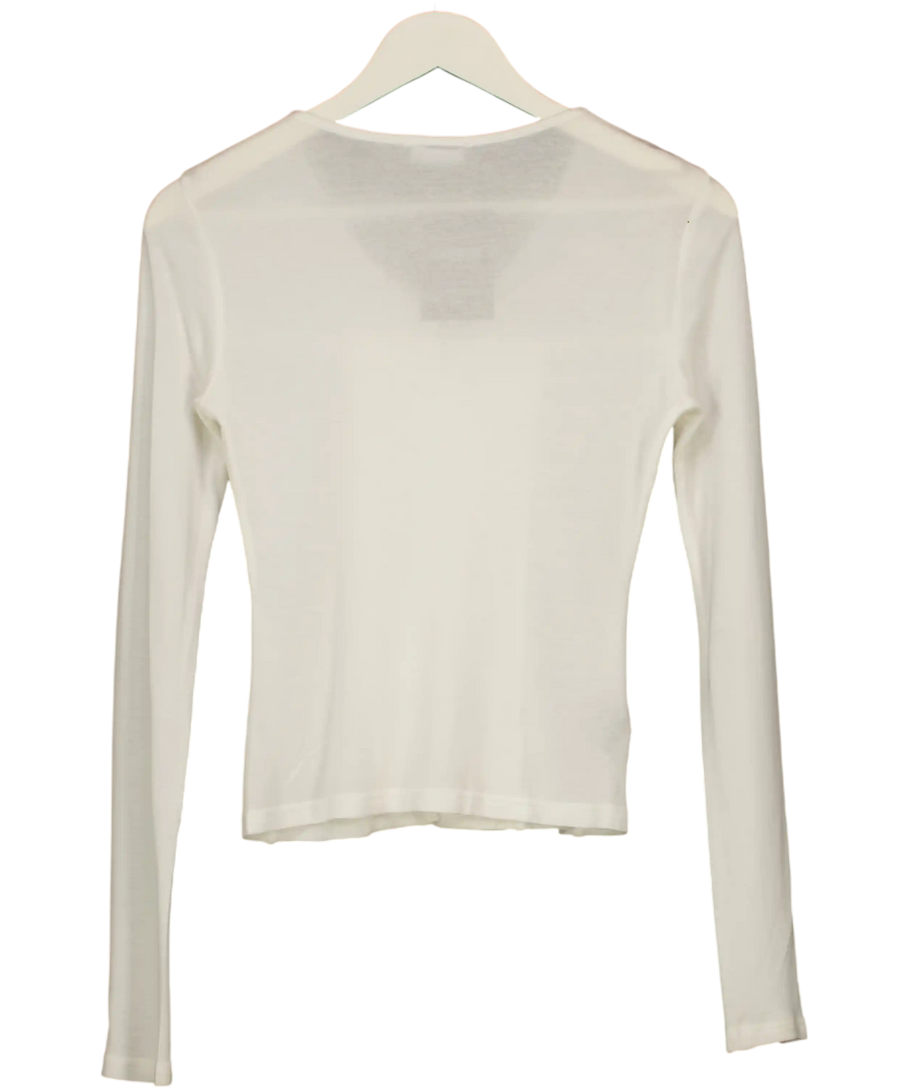 Runway ticket White Long Sleeve Button Up Top UK S