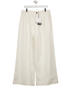 Aligne White Wide Leg Denim Jeans UK 14