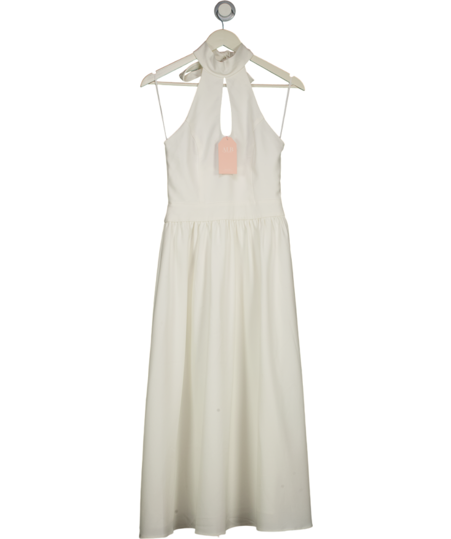 ALB Anne Louise White Halter Maxi Dress UK XS