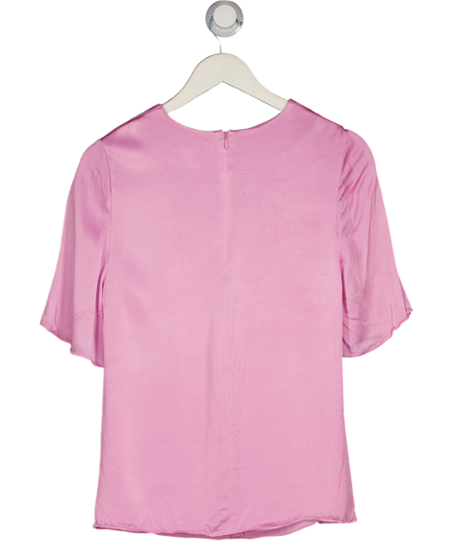 VESTIRE Pink Satin Cut Out Detail Top UK 8