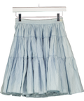 MIU MIU Light Blue Chambray Tiered Mini Skirt It38 UK 6