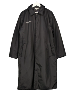 PANGAIA Oversize Flower Warmth Black Padded Overcoat UK S