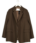 THE FRANKIE SHOP Oversize Blazer - Dark Espresso Brown UK XL