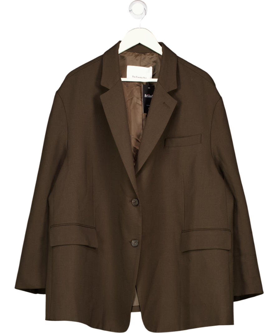 THE FRANKIE SHOP Oversize Blazer - Dark Espresso Brown UK XL