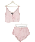 Lounge Underwear 2-piece Pink Bloom & Stripe Cami Pyjama Top And Shorts Set UK M