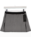ASTORIA ACTIVEWEAR Black Seamless Knit Mini Skort - Black/grey Houndstooth UK XS