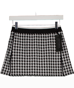 ASTORIA ACTIVEWEAR Black Seamless Knit Mini Skort - Black/grey Houndstooth UK XS