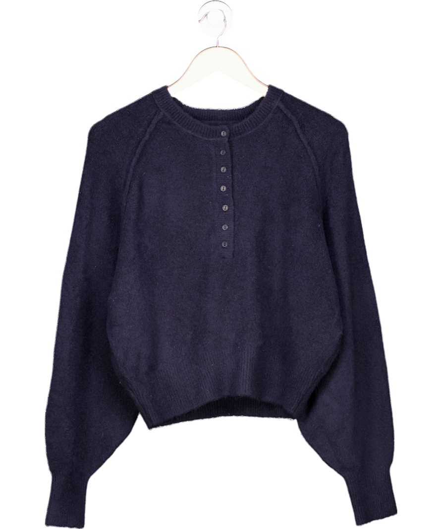 ASOS Navy Blue Supersoft Button Detail Jumper UK S