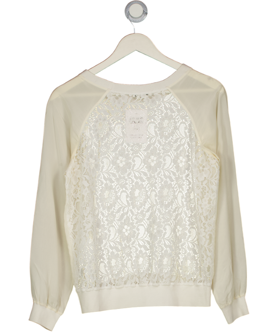 Club Monaco White  Lace Long Sleeve Top UK XS