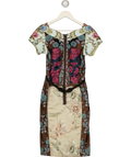 BEGUILE BY BYRON LARS Multicoloured Pieced Brocade Sheath Dress Size Us 8 UK 12