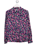 & Other Stories Blue Floral Print Silk Shirt UK 14