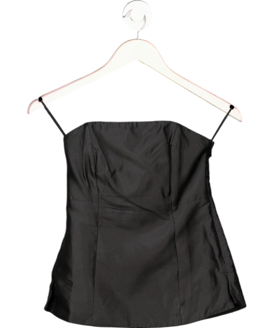 & Other Stories Black Fitted Mulberry Silk Tube Top UK 4