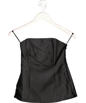 & Other Stories Black Fitted Mulberry Silk Tube Top UK 4