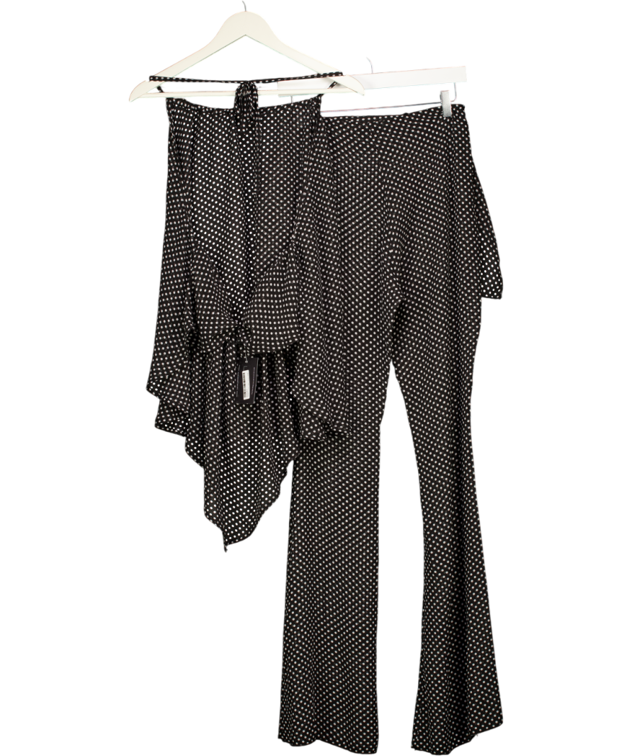 Noughts & Kisses Black & White Polkadot Chiffon Set UK S