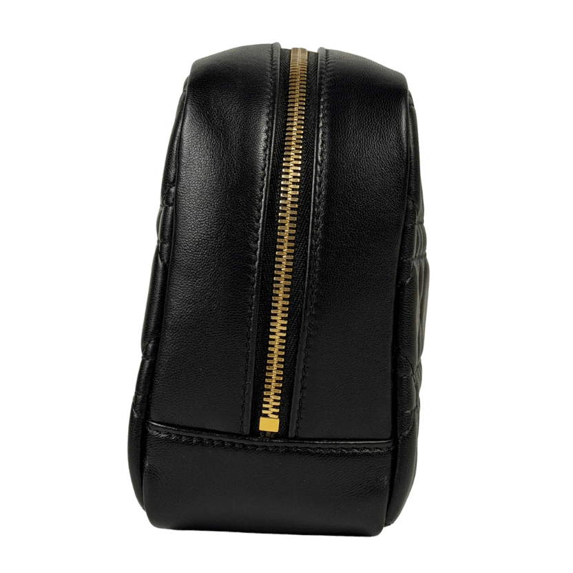 DIOR Black Cannage Leather Caro Zip Pouch