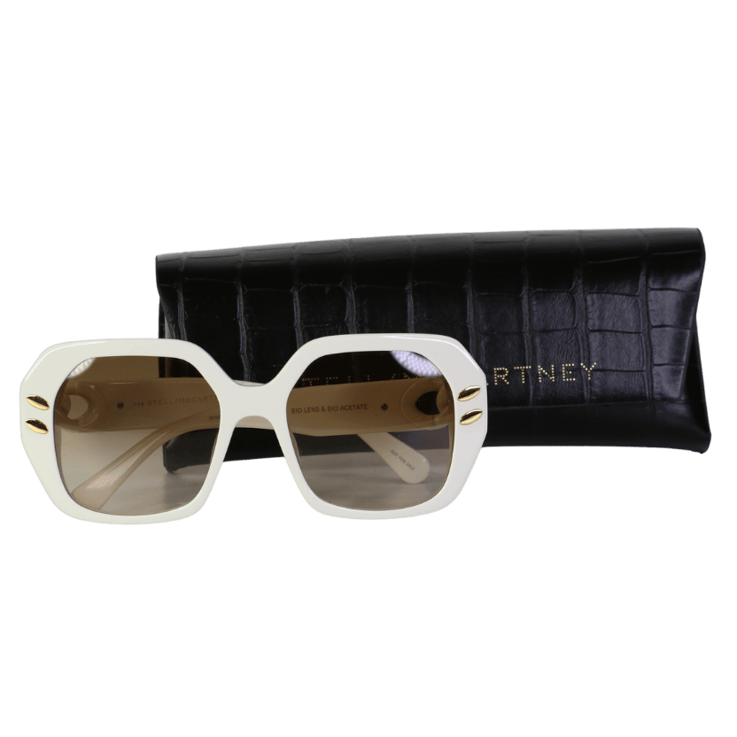 Stella McCartney Sc 40008i 25f Cream Chain Detail Sunglasses In Case