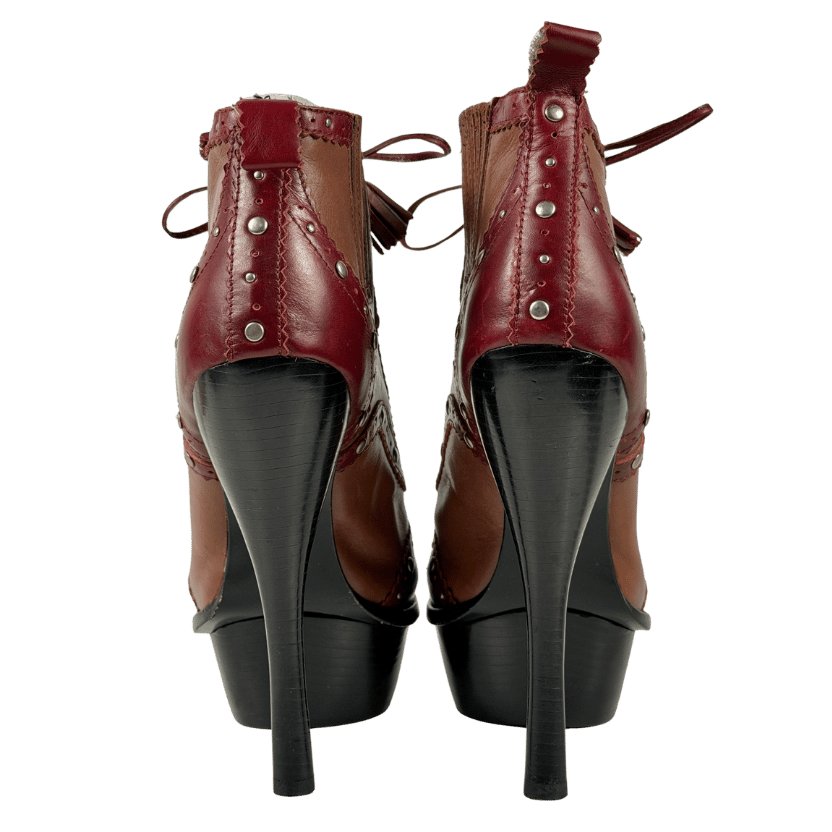 DKNY Brown Platform Brigue Ankle Booties UK 7.5 EU 40.5 👠