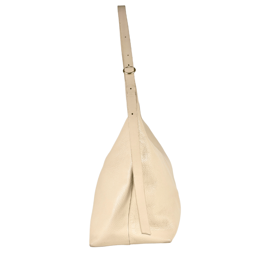 Arket Cream Leather Shoulder Bag One Size