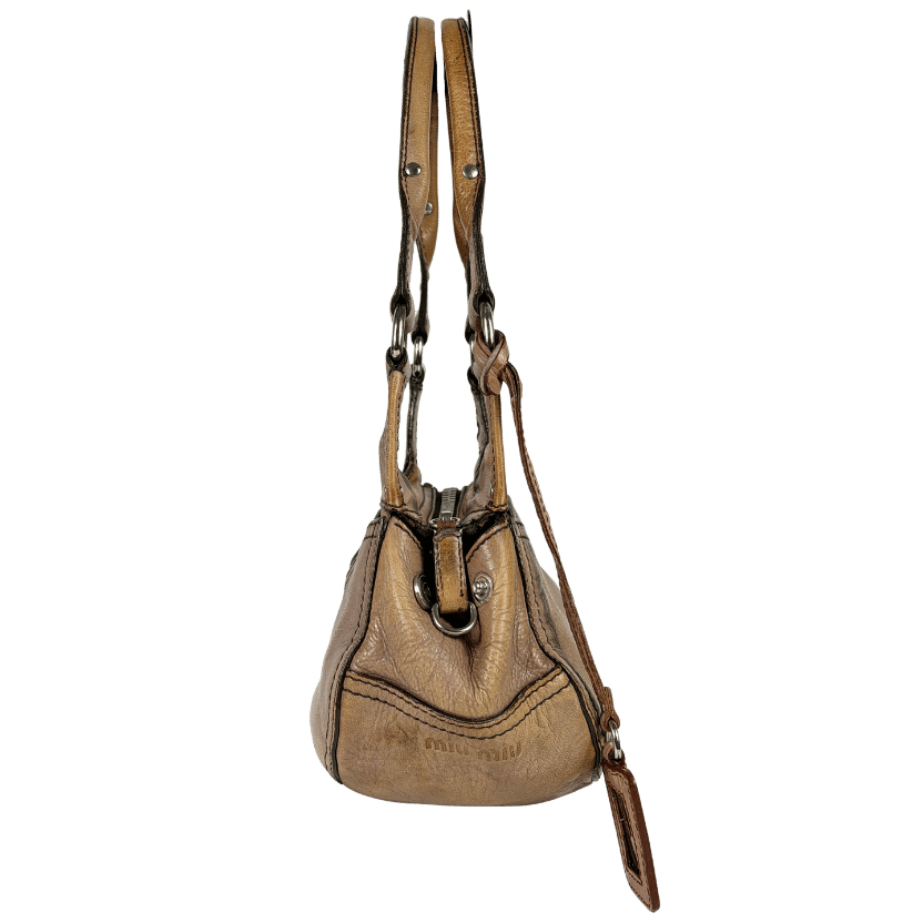 Miu Miu Brown Vintage Leather Shoulder Bag