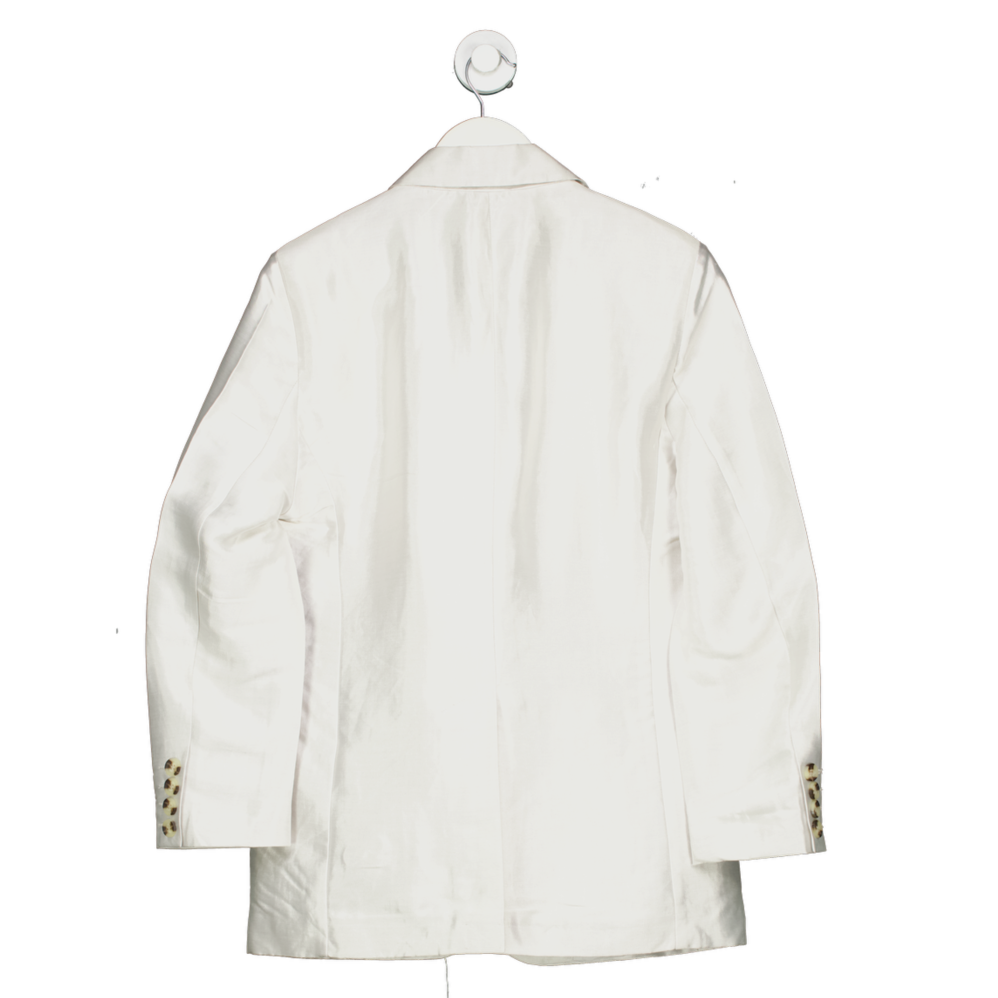 Topshop Metallic Satin Linen Blend Blazer In Silver UK 12