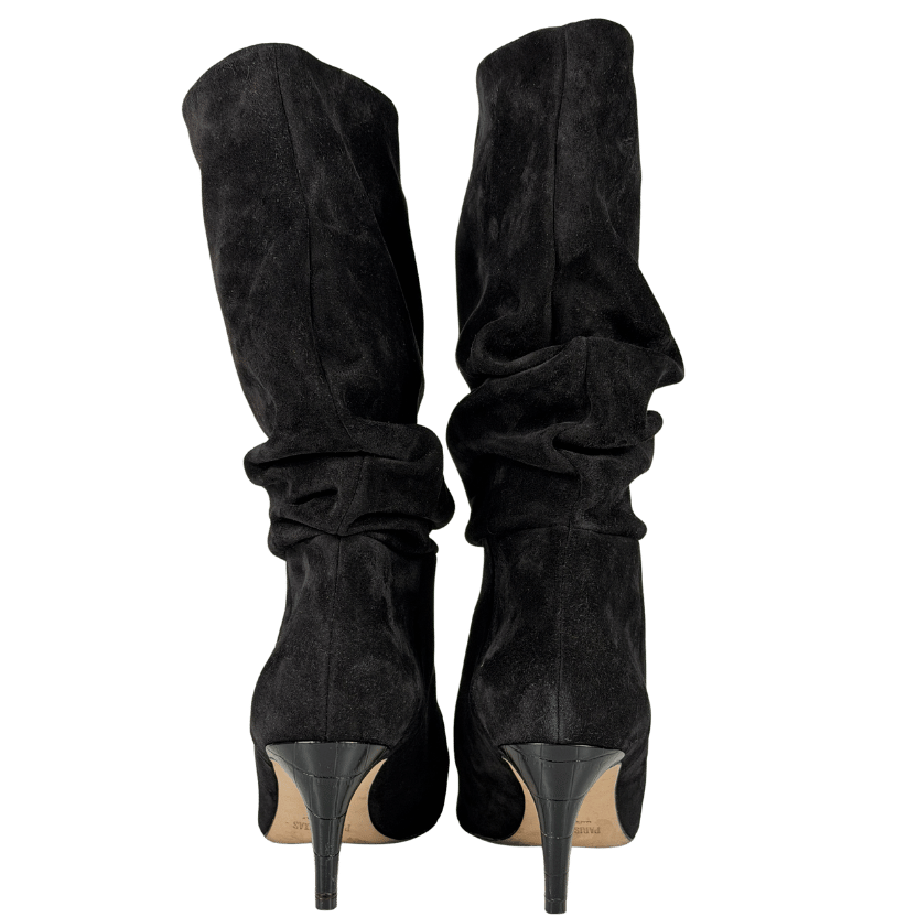 PARIS TEXAS Black Slouchy Suede Boot UK 5 EU 38