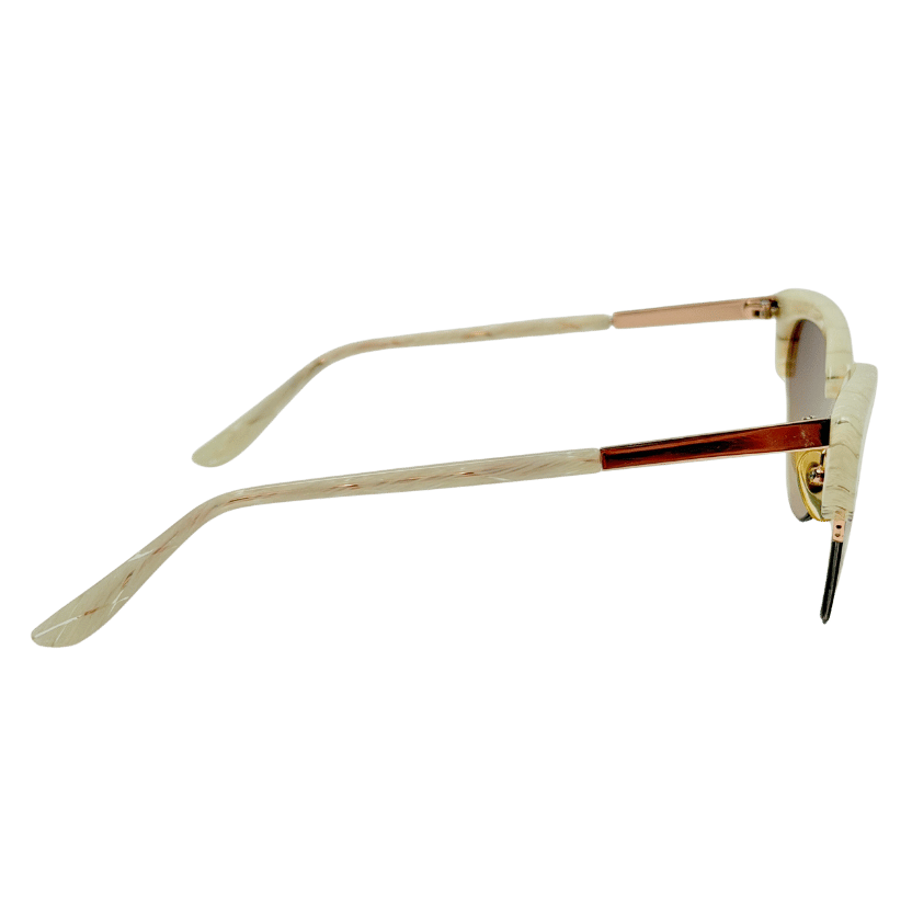 SUNDAY SOMEWHERE Cream & Gold Cat Eye Sunglasses