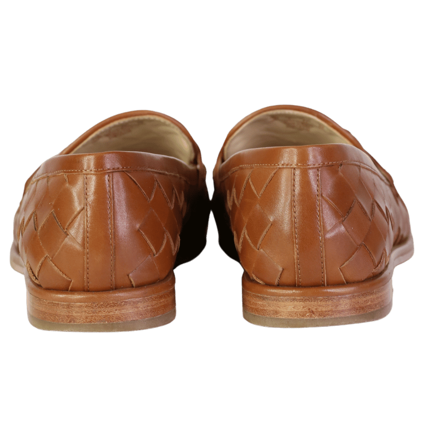 J.Mclaughlin Brown Concetta Woven Leather Loafers UK 8 EU 41 👠