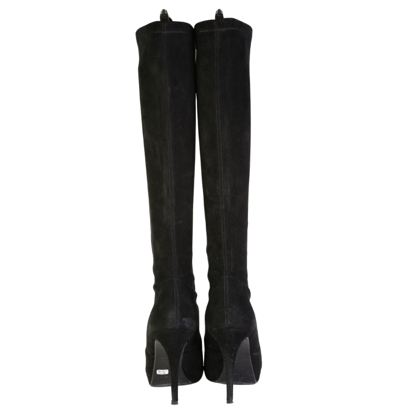 LK Bennett Belle Knee High Boots In Black Suede UK 5 EU 38 👠