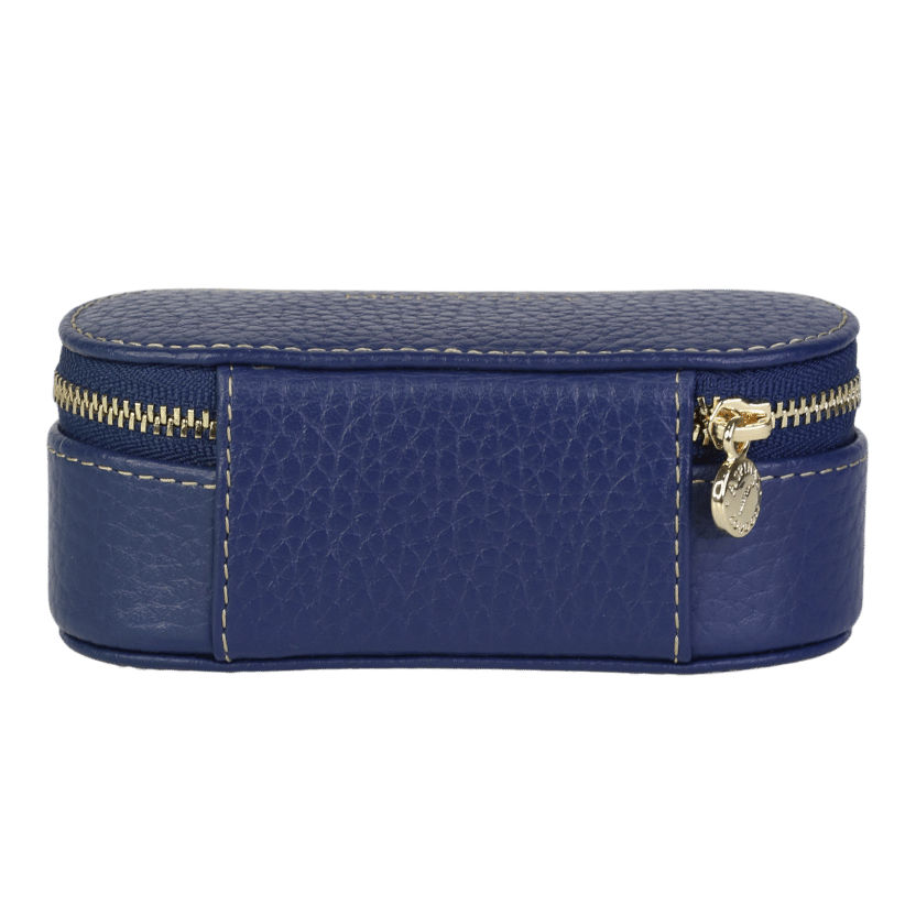 Aspinal Of London Blue Pebbled Leather Small Travel Jewellery Case
