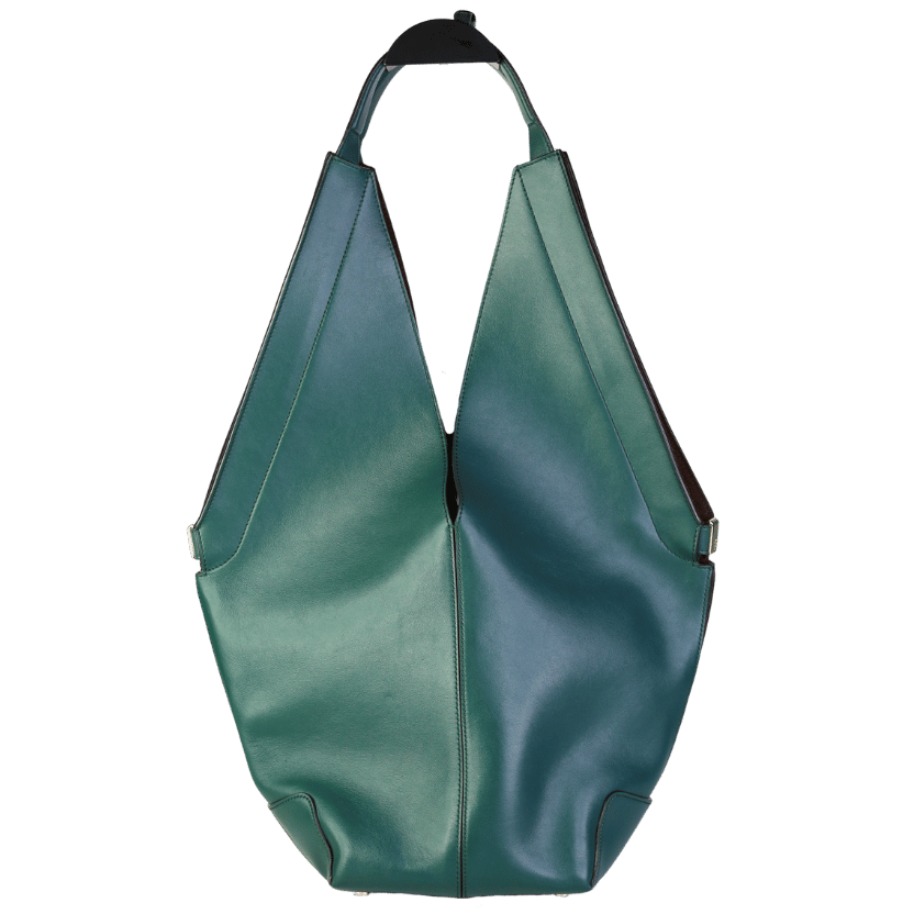 TODS Green Small Di Folio Shoulder Bag Leather One Size