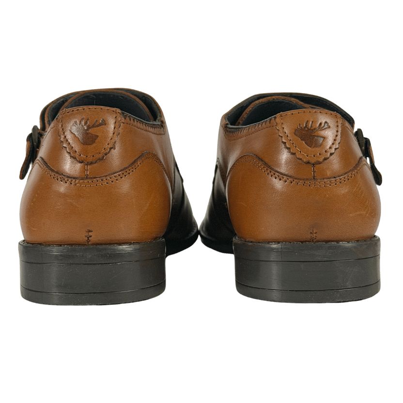 GOODWIN SMITH Brown Tan Leather Monk Strap Shoes UK 10 EU 44
