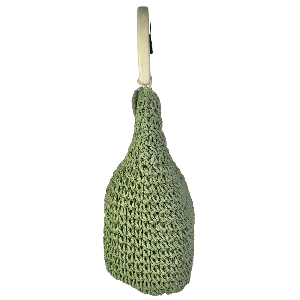 ASOS Green Design Straw Grab Bag With Marbel Resin Handle One Size
