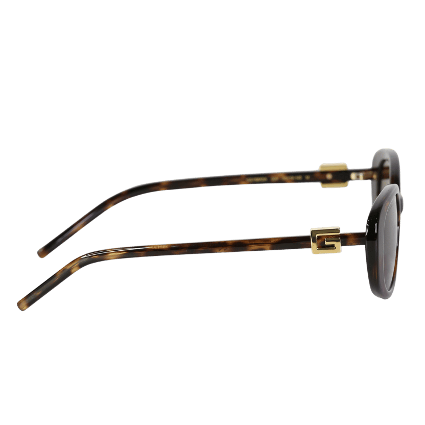 GUCCI Havana Brown Tortoise/ Gold Oval "G" Logo Sunglasses In Case One Size