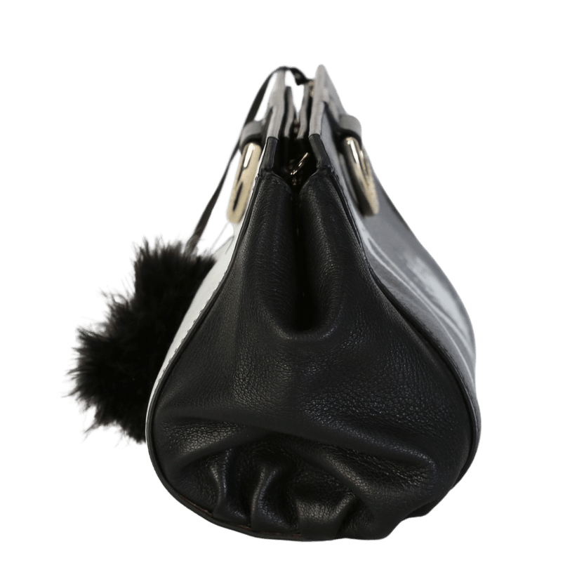 Boutique Moschino Black / White Print Leather Crossbody Bag