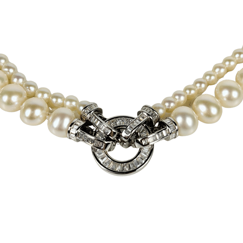 GINGIBERI White Irie Double-layered Aurora Pearl & Sterling Silver Necklace