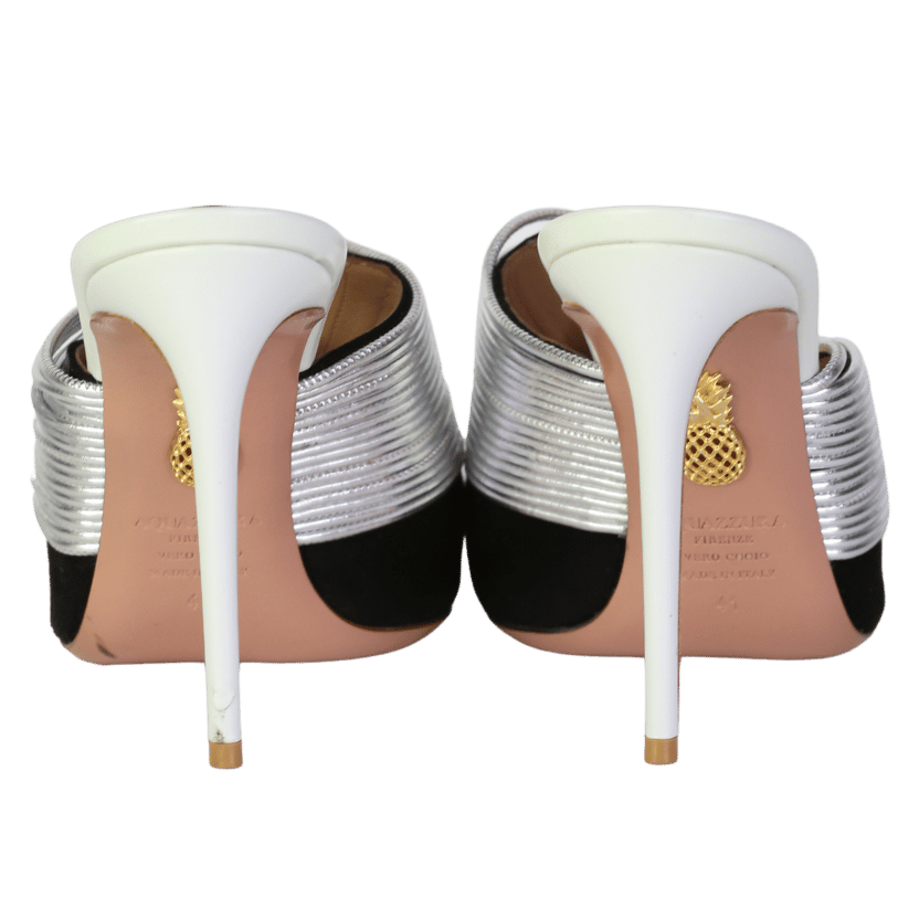 Aquazzura Black Firenze Vero Cuoio Heels W41