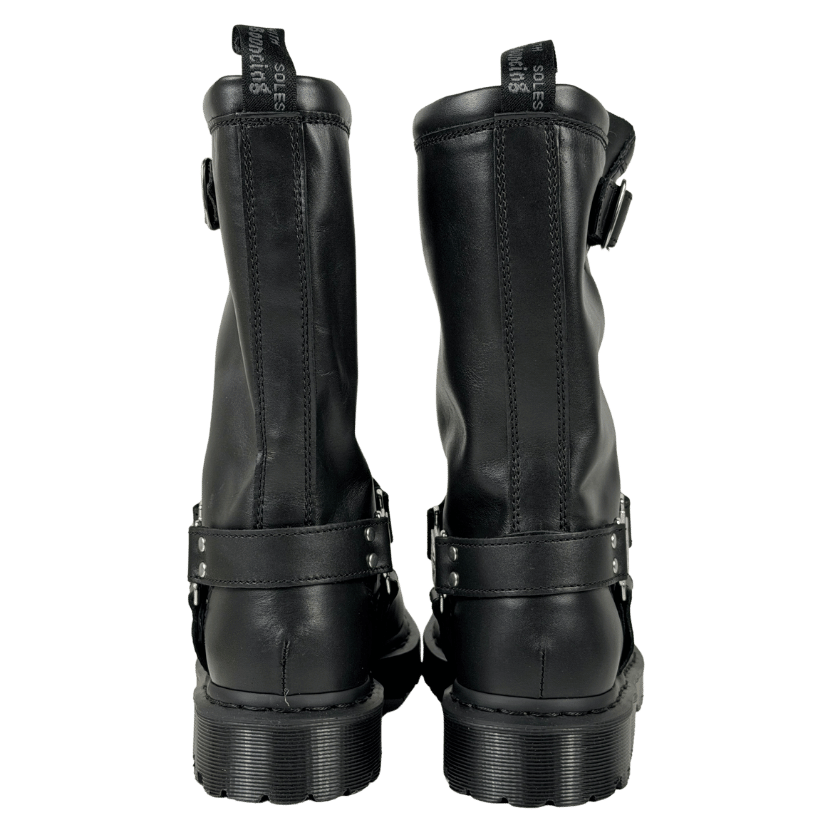 DR MARTENS Anistone Hi Unisex - Cowboy/biker Boots - Black Leather UK 9 EU 43 👞