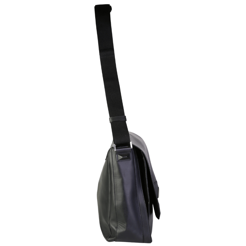 Montblanc Black Leather Urban Spirit Messenger Bag One Size