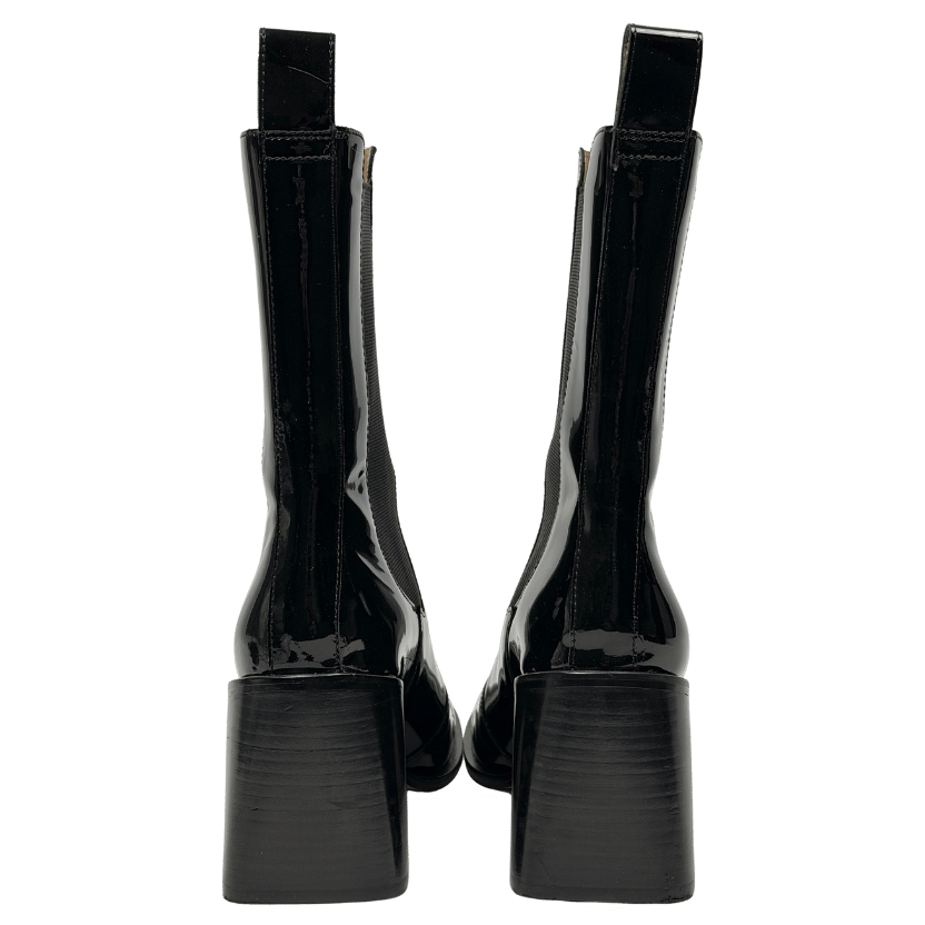 & Other Stories Black Patent Heeled Leather Chelsea Boots UK 5 EU 38 👠