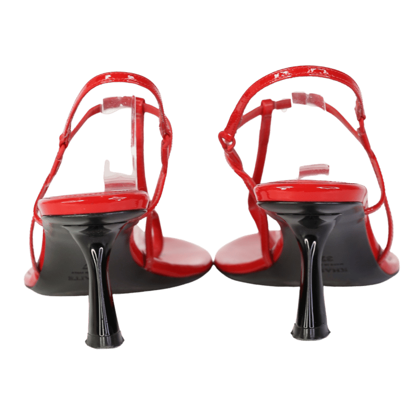 Khaite Linden Red Patent Leather Slingback Sandals UK 4 EU 37 👠