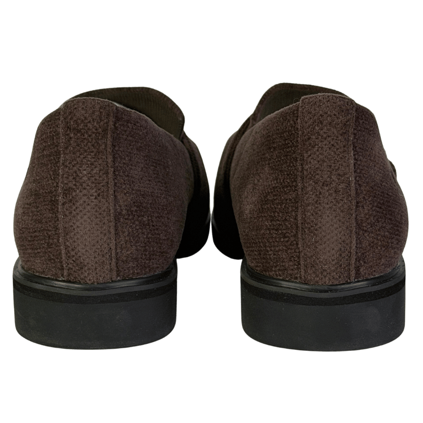 VIVAIA Sustainable Washable Brown Round-toe Velvet Penny Loafers UK 5.5 EU 38.5 👠