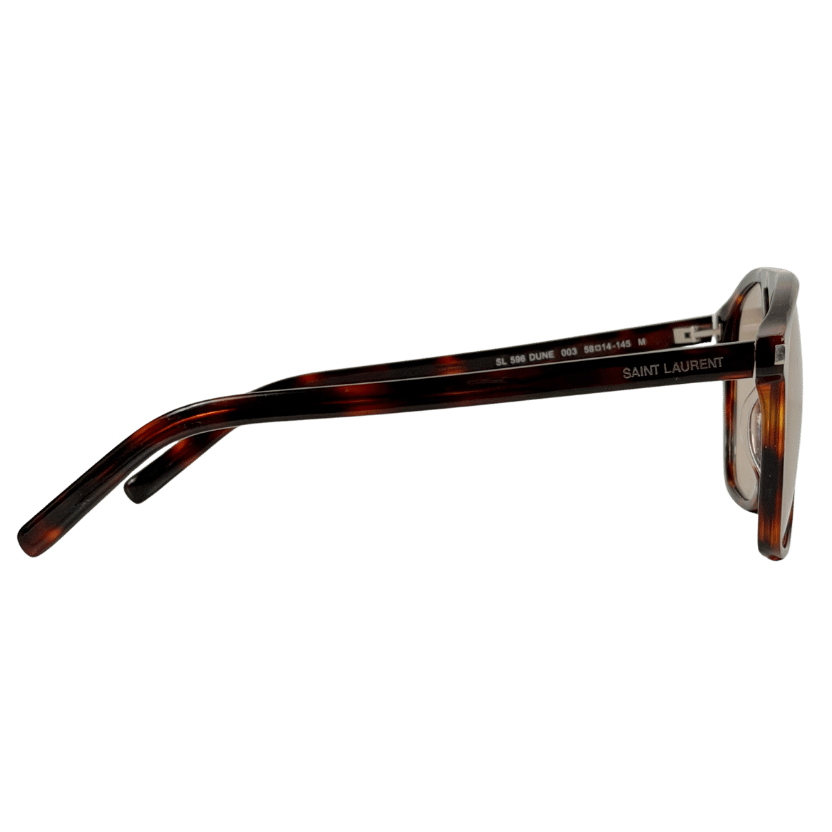 SAINT LAURENT Brown Dune Aviator Glasses In Case One Size
