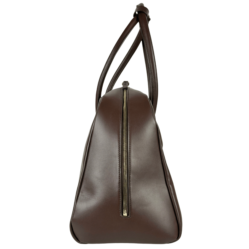 LOULOU DE SAISON Brown Smooth Leather Aaja Leather Bowling Bag